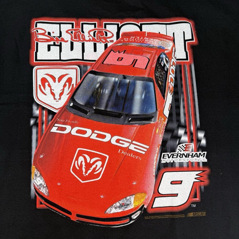 NASCAR Vintage Dodge Back On Track Bill Elliott Master of Speed T Shirt 2000s XL
